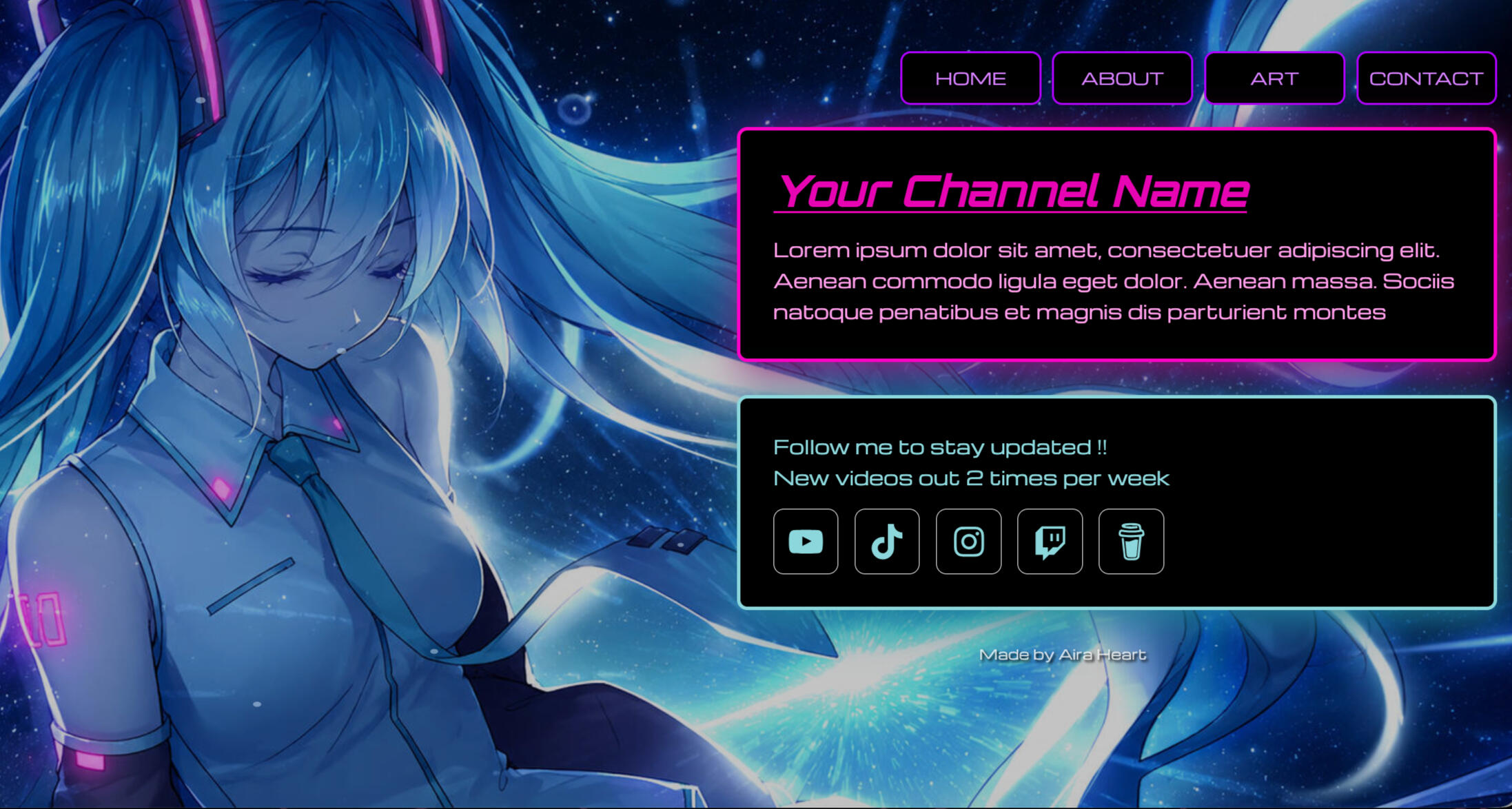 Neon Lights Carrd Template Neon Lights Carrd Template